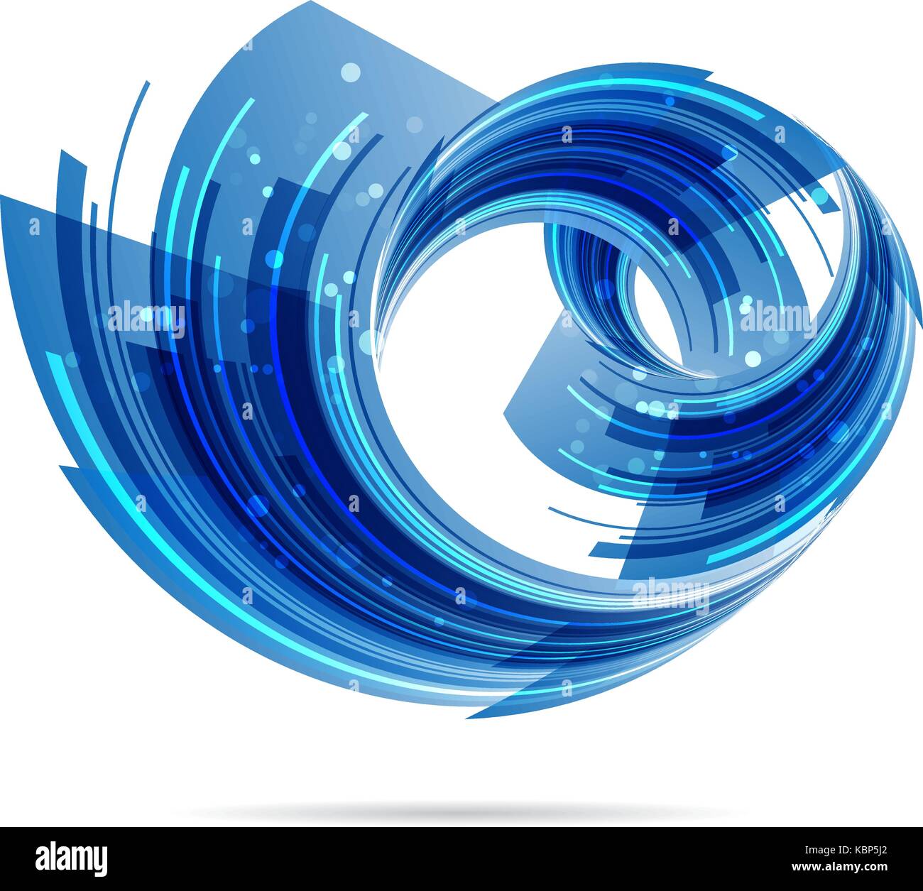 Abstract blue tech signe sur fond blanc, symbole d'affaires Illustration de Vecteur