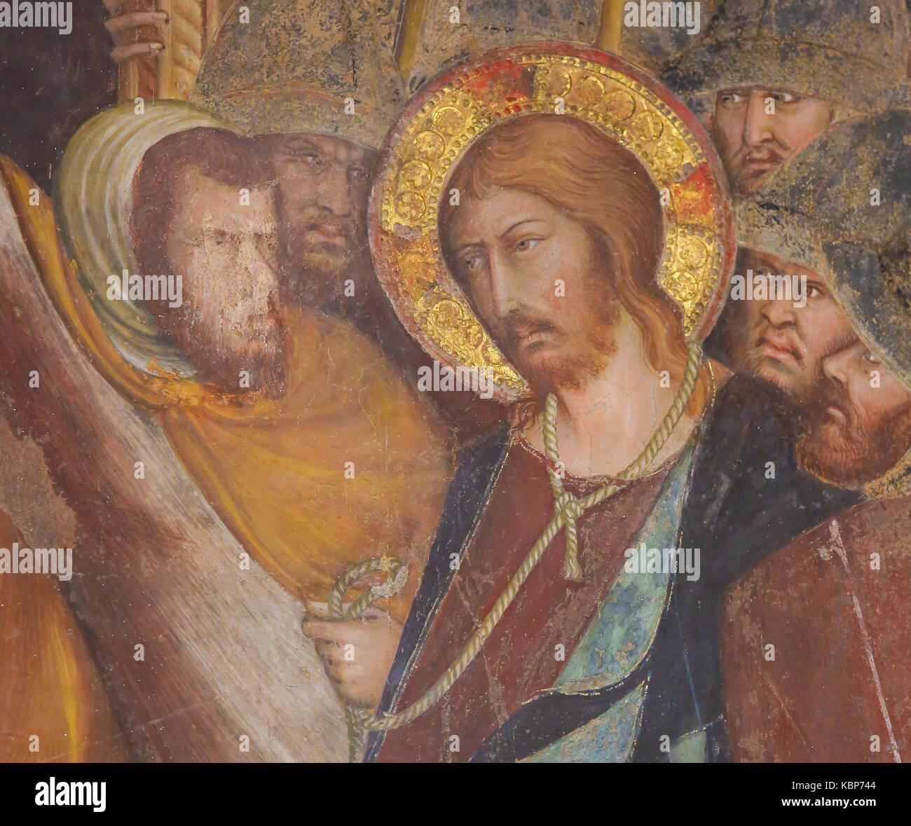 Renaissance fresque représentant Jésus devant Ponce Pilate le vendredi saint dans l'église collégiale de san gimignano, Italie. Banque D'Images Renaissance fresque représentant Jésus devant Ponce Pilate le vendredi saint dans l'église collégiale de san gimignano, Italie. Banque D'Images
