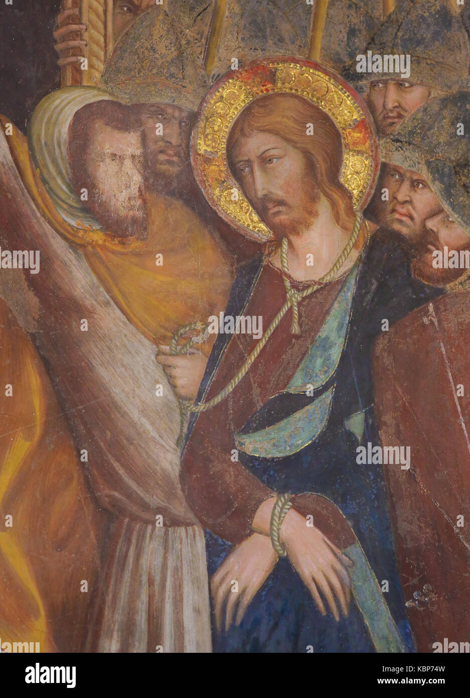 Renaissance fresque représentant Jésus devant Ponce Pilate le vendredi saint dans l'église collégiale de san gimignano, Italie. Banque D'Images Renaissance fresque représentant Jésus devant Ponce Pilate le vendredi saint dans l'église collégiale de san gimignano, Italie. Banque D'Images