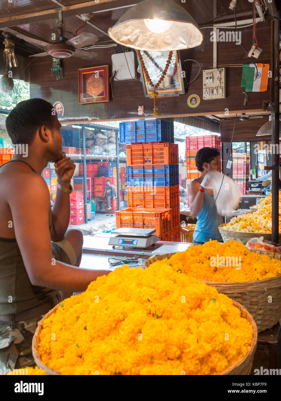 Marché aux fleurs, Dadar Mumbai Banque D'Images