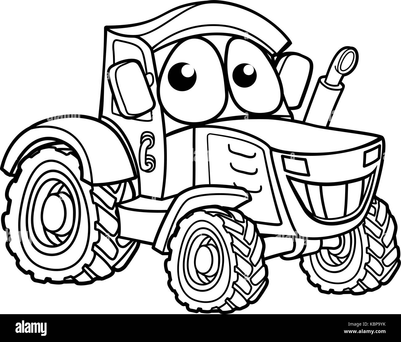 Personnage de tracteur Illustration de Vecteur
