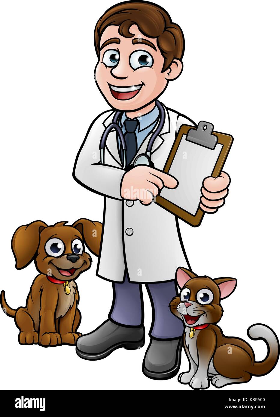 Vet Personnage Holding Clipboard Illustration de Vecteur