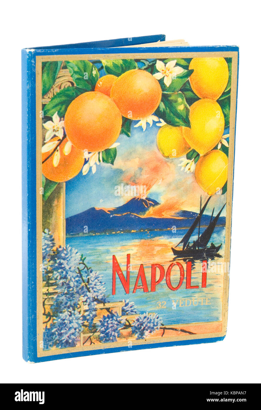 Vieux livre touristique de Naples Banque D'Images