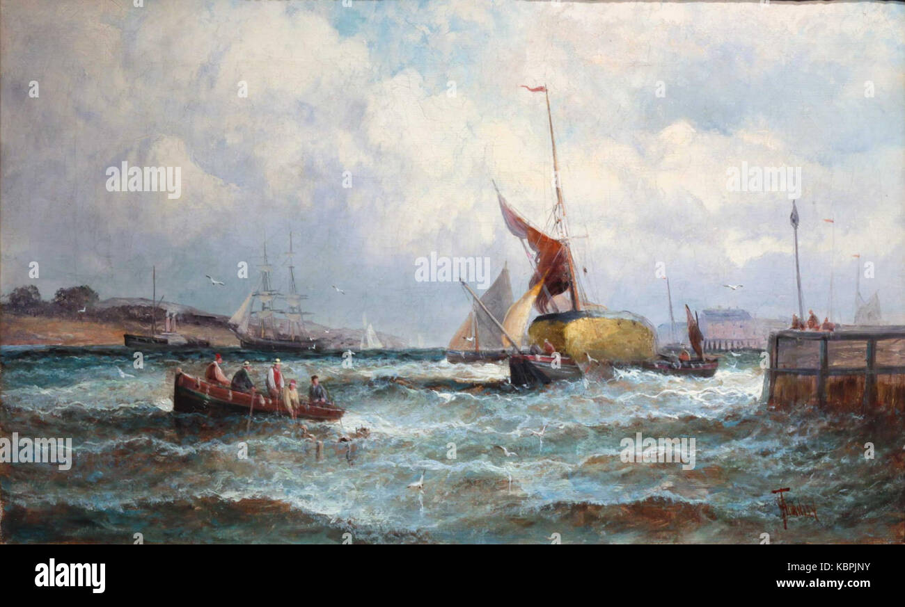 Scènes côtières avec des chiffres par William Anslow Thornley II Banque D'Images