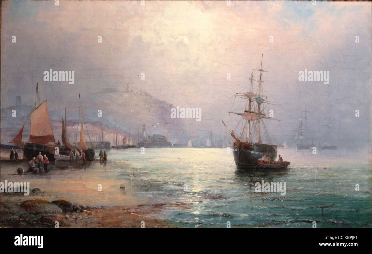 Scènes côtières avec des chiffres par William Anslow Thornley IV Banque D'Images