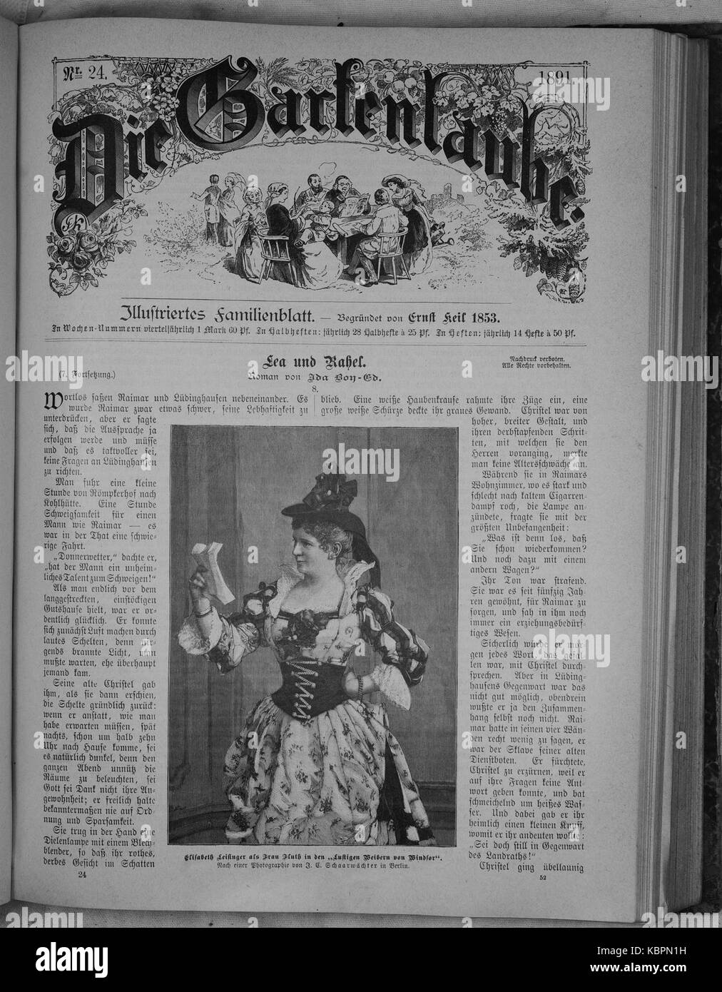 Ce numéro de 'Die Gartenlaube', publié en 1891, était un magazine illustré allemand de premier plan. Il a fourni un mélange de littérature, d'art et d'actualité, reflétant le climat social et culturel de l'Allemagne à la fin du XIXe siècle. Banque D'Images