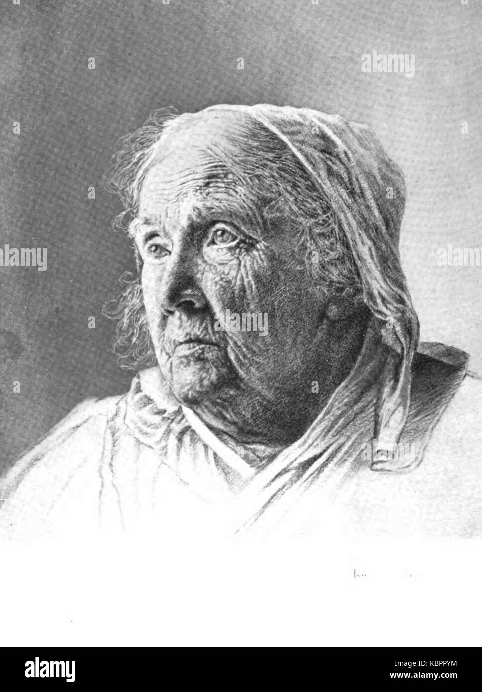 Dessin à la craie rouge de Julia Ward Howe Banque D'Images