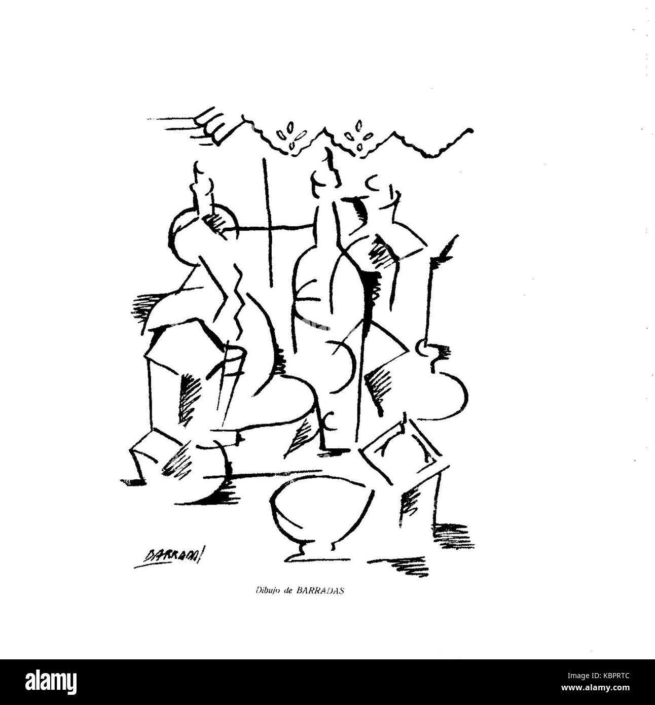 Dibujo de Barradas, Horizonte, 30 11 1922 Banque D'Images