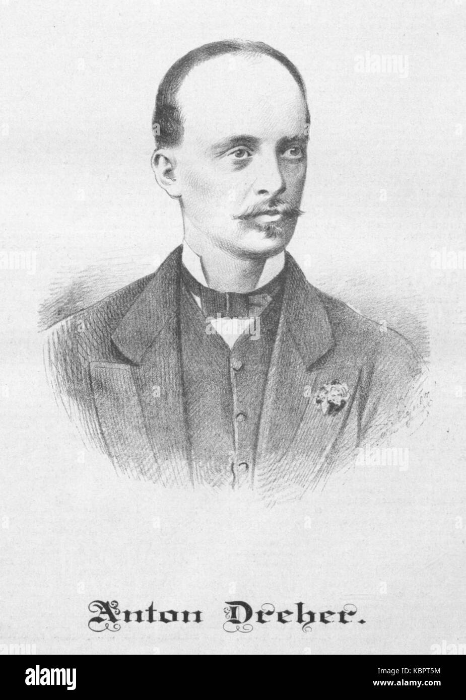 Ce titre fait référence à Anton Dreher Jr., une figure importante de l'histoire du brassage, né en 1888. Il a été impliqué dans l’entreprise brassicole familiale, poursuivant l’héritage de son père en Autriche et façonnant l’industrie de la bière. Banque D'Images