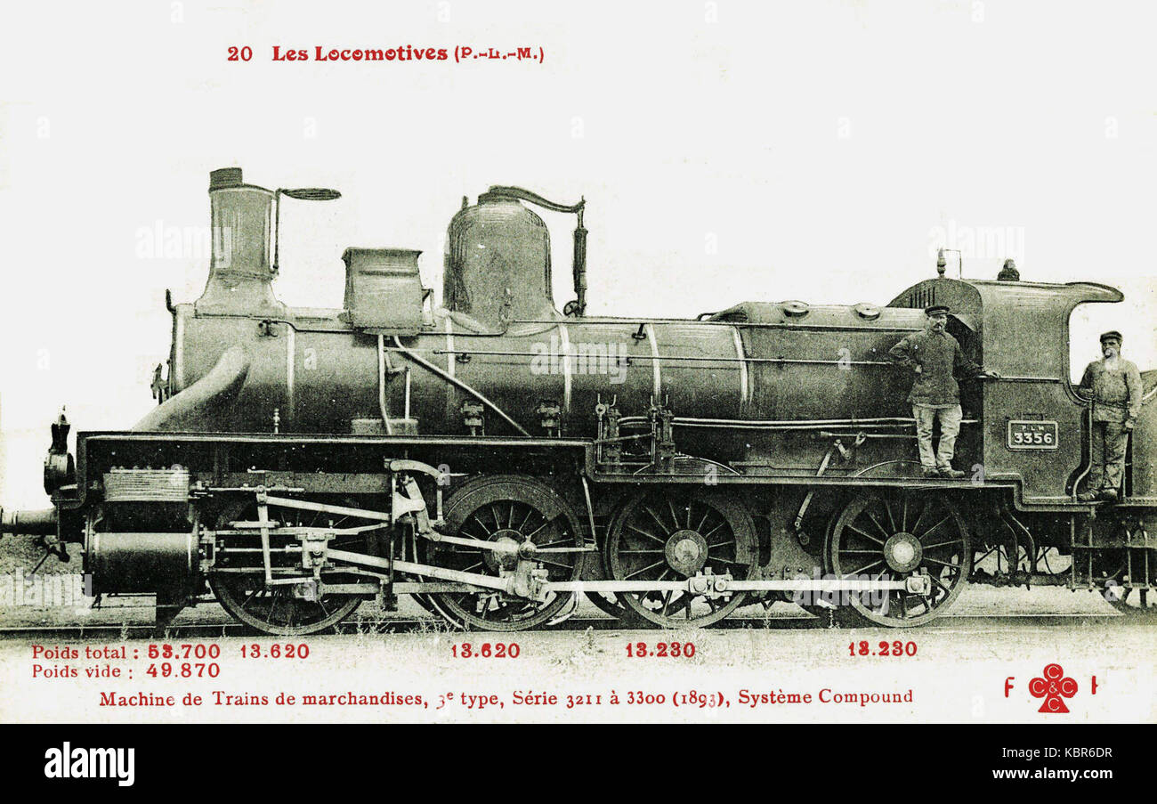 PLM 040 3356 fait référence à une locomotive, un morceau de l'histoire ferroviaire française de l'ère des machines à vapeur. Il est connu pour son rôle dans le transport régional au début du XXe siècle. Banque D'Images