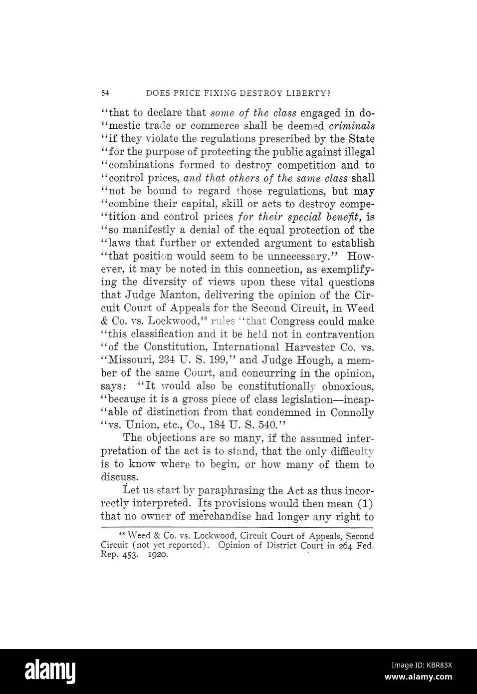Earle, la fixation des prix ne détruire la liberté, 1920, 054 Banque D'Images