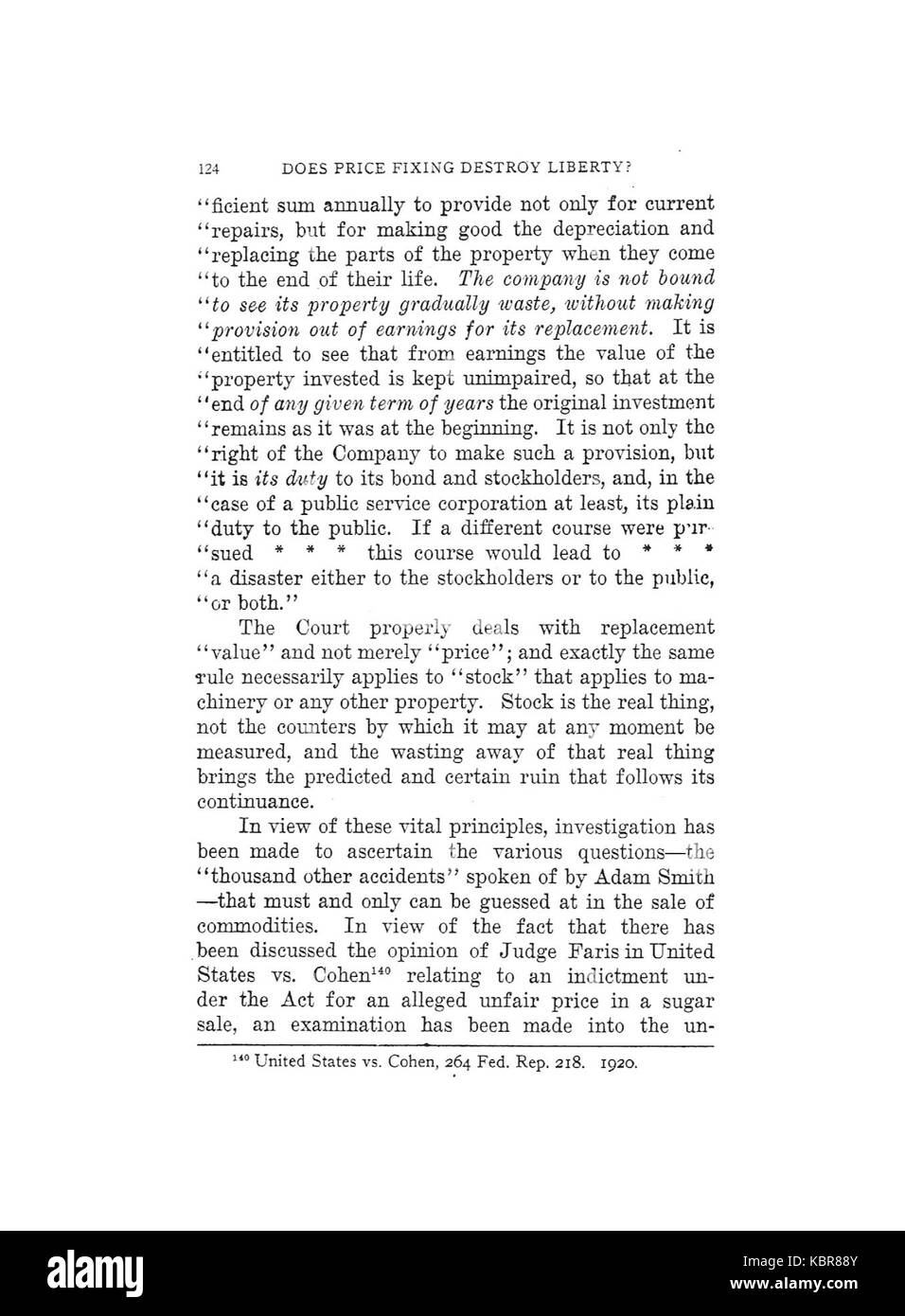 Earle, la fixation des prix ne détruire la liberté, 1920, 124 Banque D'Images