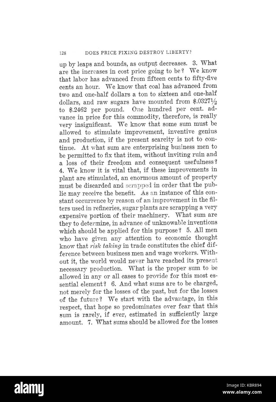 Earle, la fixation des prix ne détruire la liberté, 1920, 128 Banque D'Images