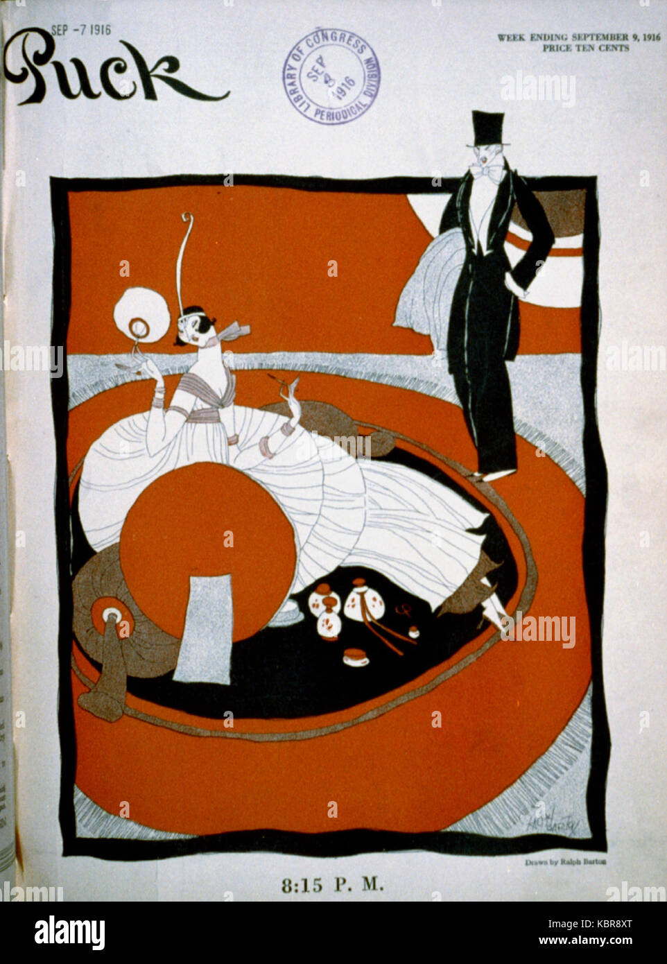 La couverture du numéro du 9 septembre 1916 du magazine Puck présente une caricature éditoriale ou une illustration du début du XXe siècle, reflétant l'atmosphère politique et sociale de l'époque. Banque D'Images