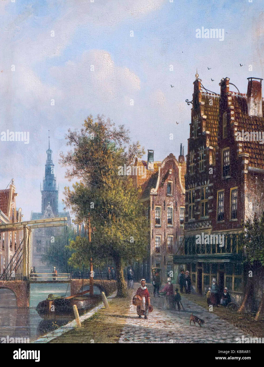 Oudorp Luttik à Alkmaar, dans l'arrière-plan la balance tower, par Johannes Franciscus Spohler (18531923) Banque D'Images