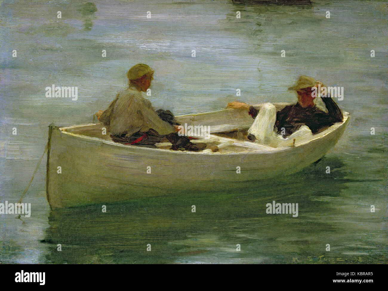 Henry Scott Tuke dans l'Aviron (1898) Banque D'Images