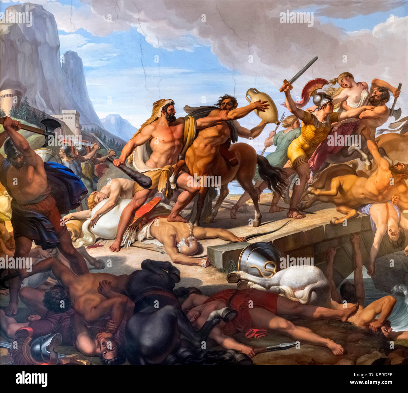 La lutte contre les centaures Hercules par Pietro Benvenuti (1769-1844), c.1817-1829 Banque D'Images