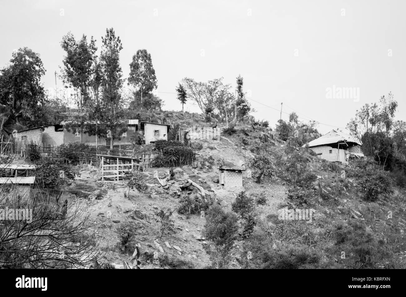 Rwanda rural village, le lac Kivu, de Kibuye, Rwanda Banque D'Images Rwanda rural village, le lac Kivu, de Kibuye, Rwanda Banque D'Images