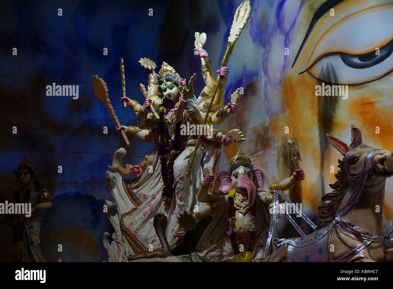 L'idole magnifique déesse Durga à l'occasion de Durga puja festival Banque D'Images