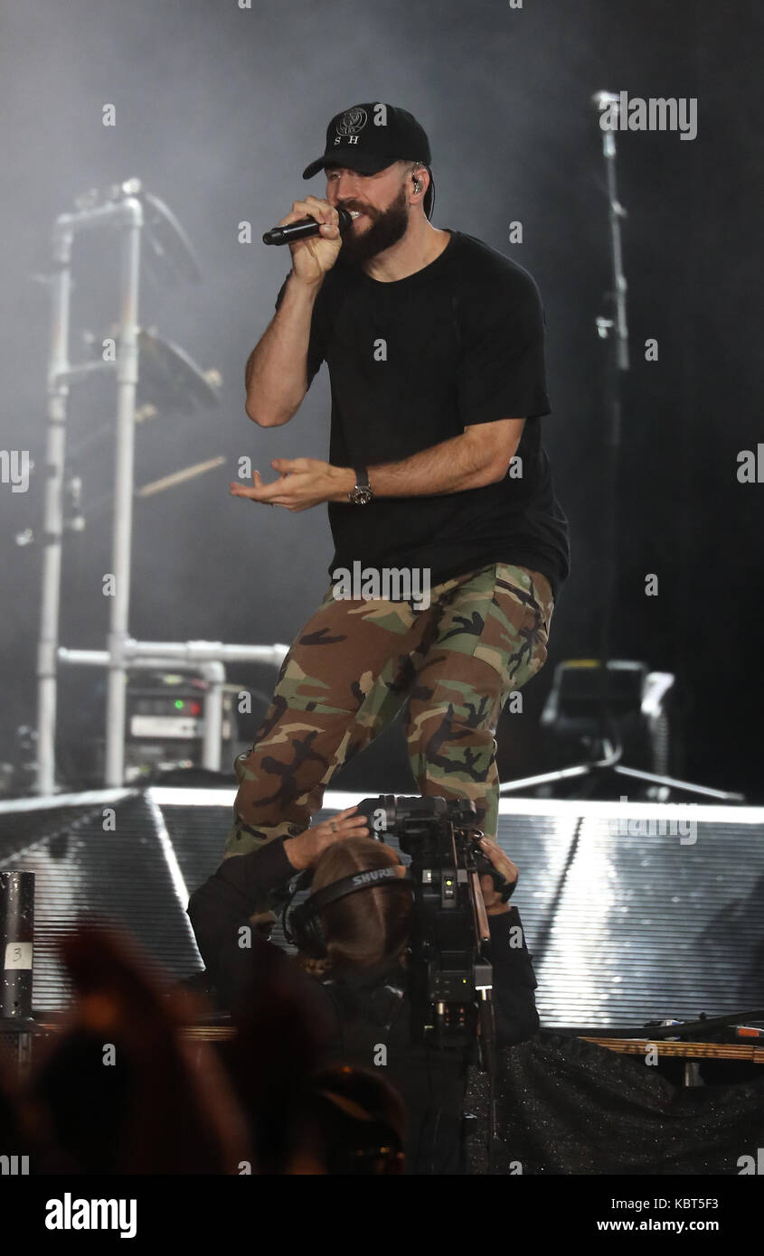 Las Vegas, NV, USA. Sep 30, 2017. 30 septembre 2017 - Las Vegas, NV - sam hunt. 2017 route 91 harvest festival jour 2 à mgm village. Crédit photo : mjt/admedia : crédit mjt/admedia/zuma/Alamy fil live news Banque D'Images