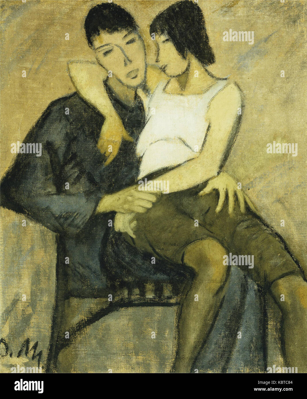 Otto Mueller Sitzendes Paar (ca.1920) Banque D'Images