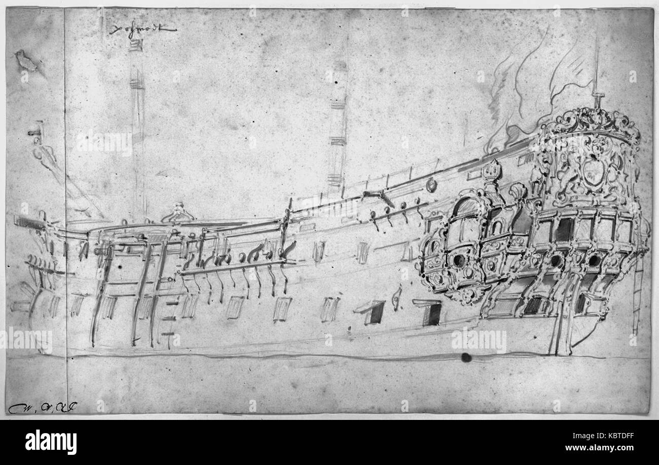 Portsmouth, pistolet 48 quatrième degré, construit 1650, par Willem van de Velde Banque D'Images