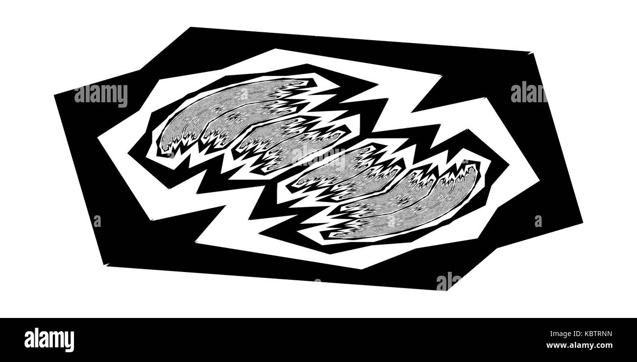 Noir et blanc Résumé Contexte fractale. Banque D'Images