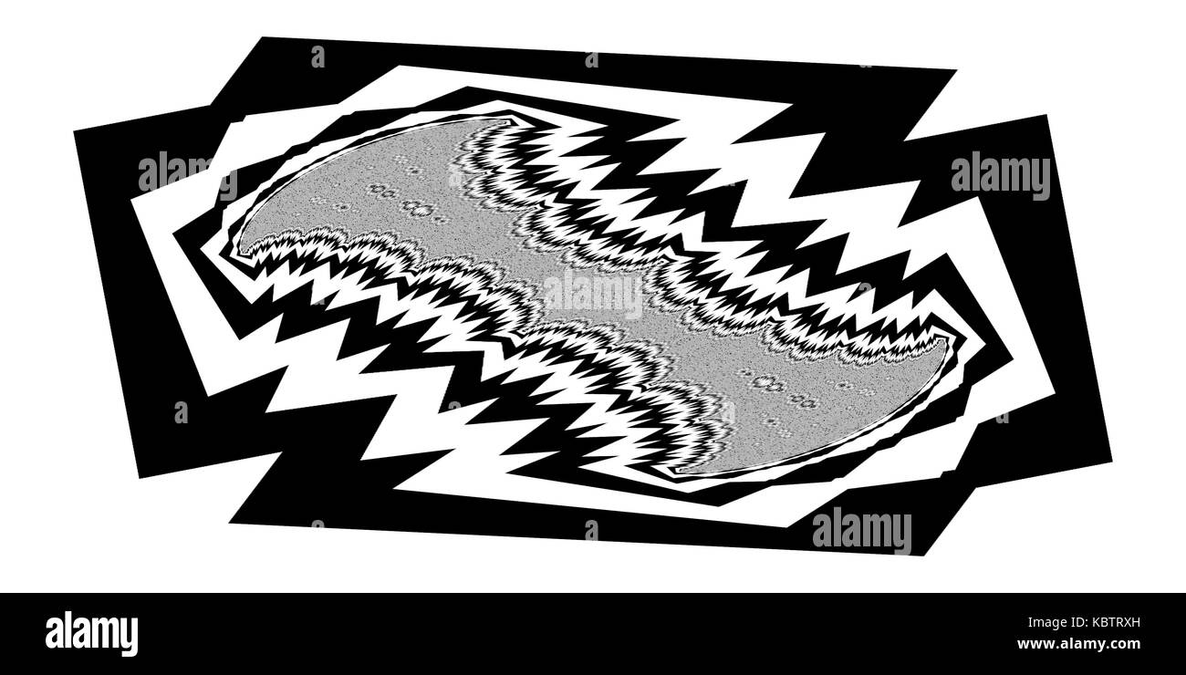 Noir et blanc résumé les formes fractales. Banque D'Images