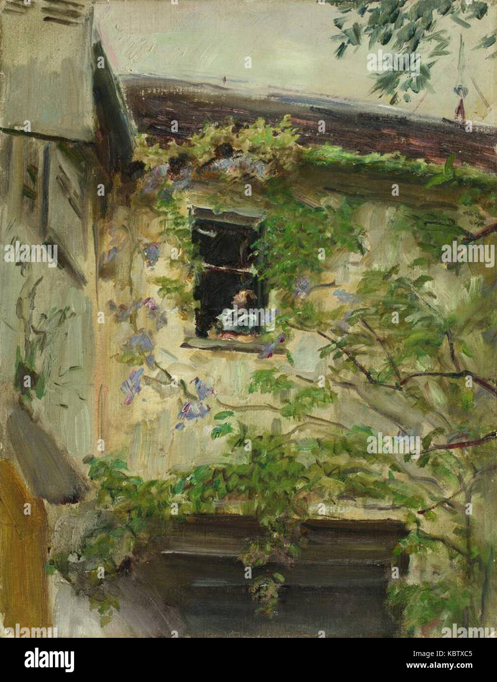 Max Slevogt Hofecke mit Frau am Fenster (Neukastel) 1920 Banque D'Images