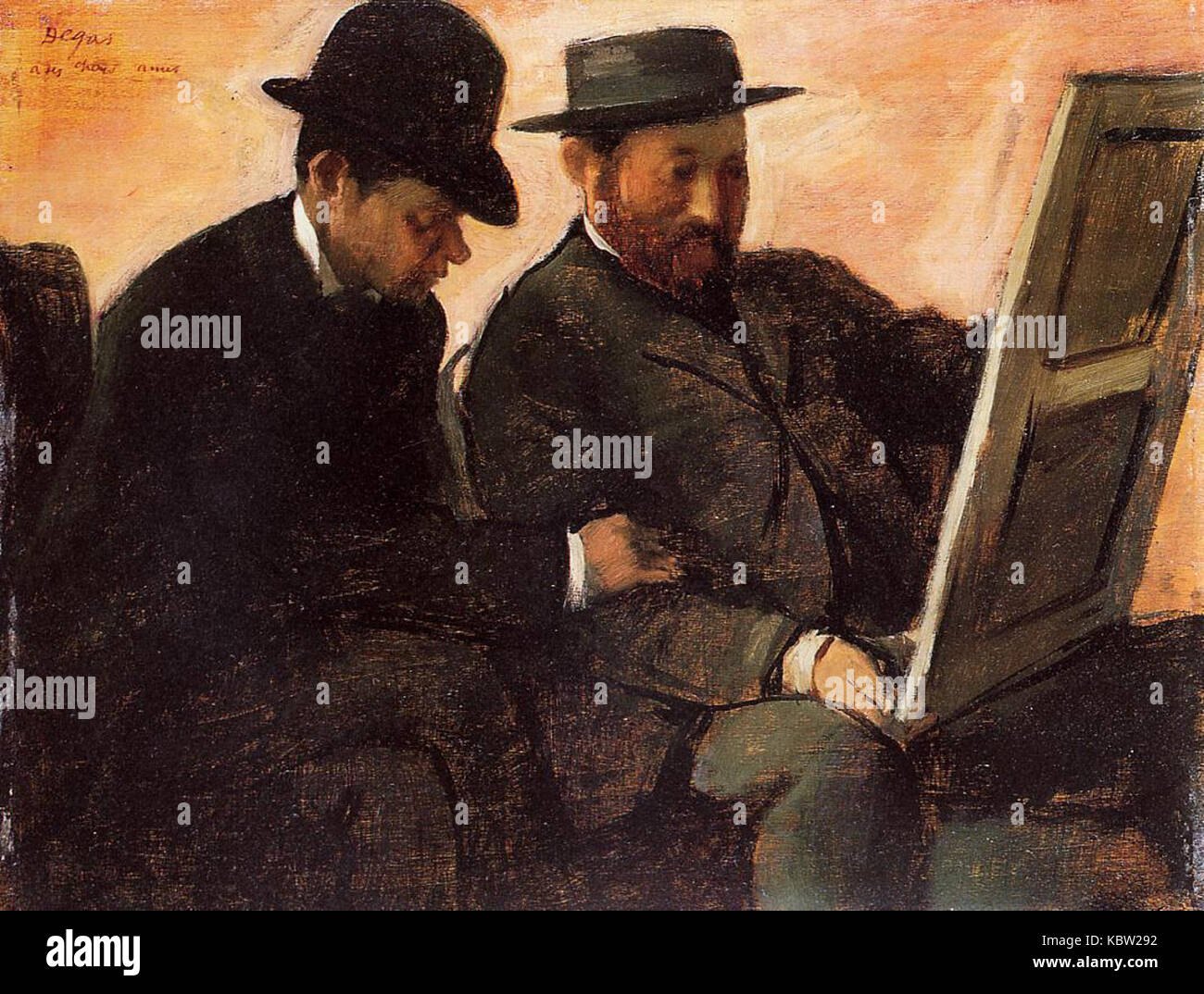 « The amateurs » d’Edgar Degas, créé entre 1878 et 1880, représente les danseurs et leur pratique, capturant l’accent mis par Degas sur le mouvement et la forme humaine. La pièce reflète la maîtrise de l’artiste dans le portrait de la vie quotidienne et son intérêt pour la capture de la lumière et de l’ombre. Banque D'Images