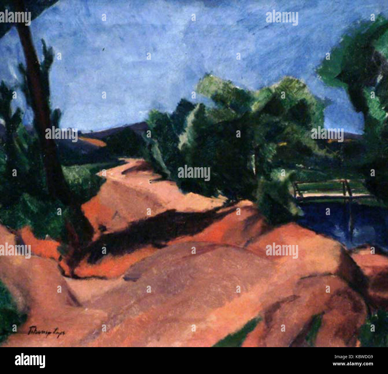 Un Meandrous Tihanyi Road Banque D'Images