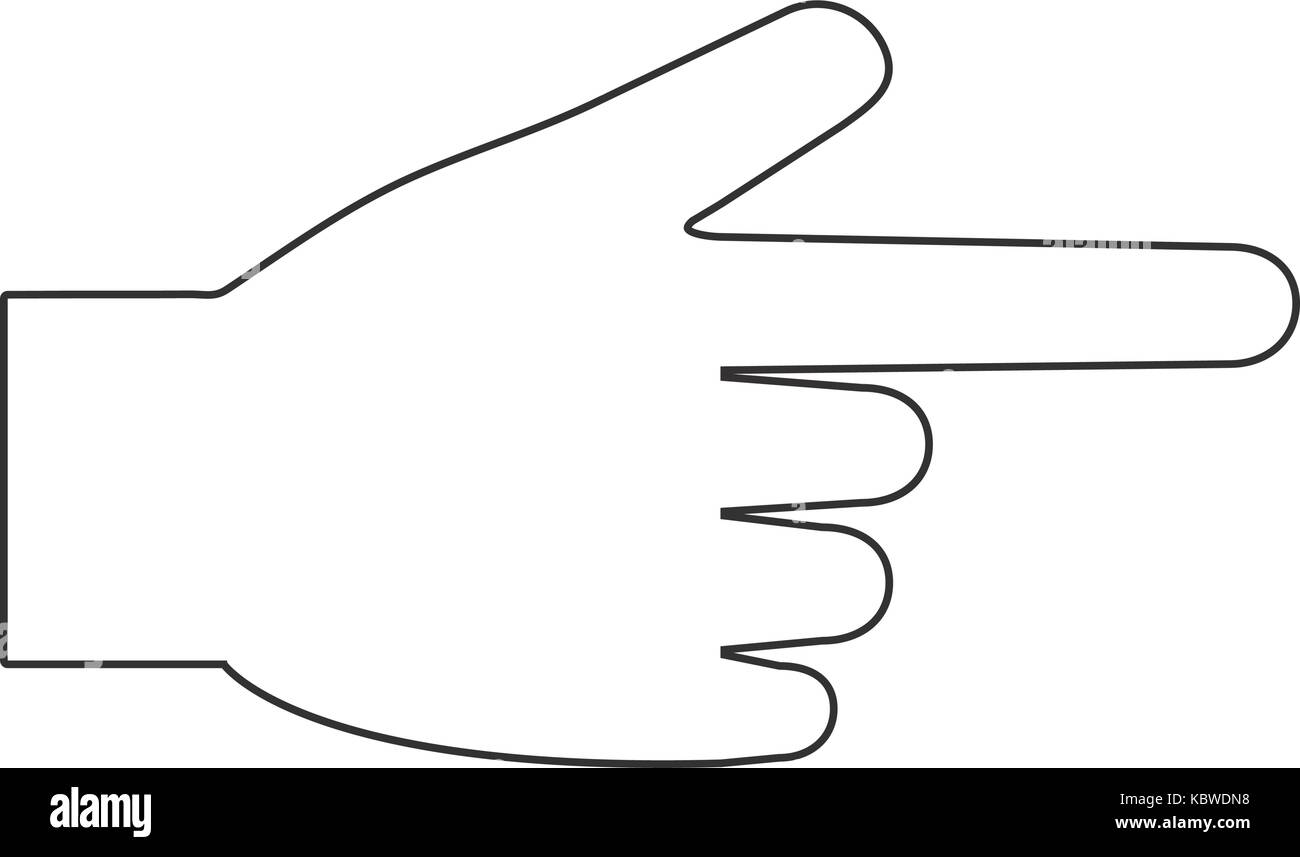 L'icône main pointant over white background vector illustration Illustration de Vecteur