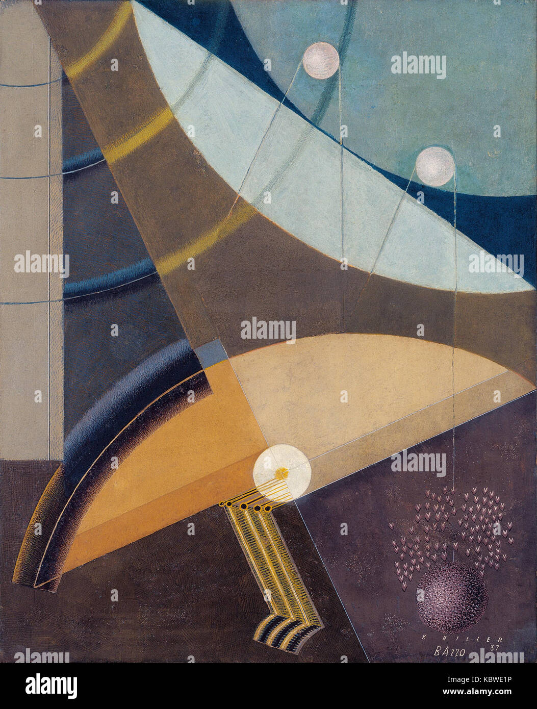 Kompozycja BA220 de Karol Hiller est une pièce abstraite, mettant en valeur une approche moderniste de la composition, en se concentrant sur les formes, l'équilibre des couleurs et le rythme visuel. Banque D'Images