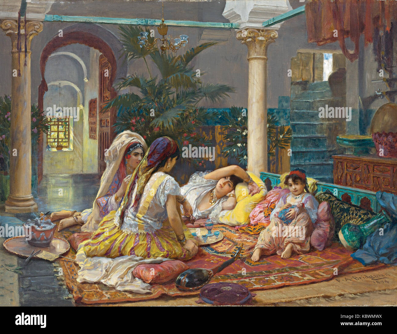 Frederick Arthur Bridgman dans le harem Banque D'Images
