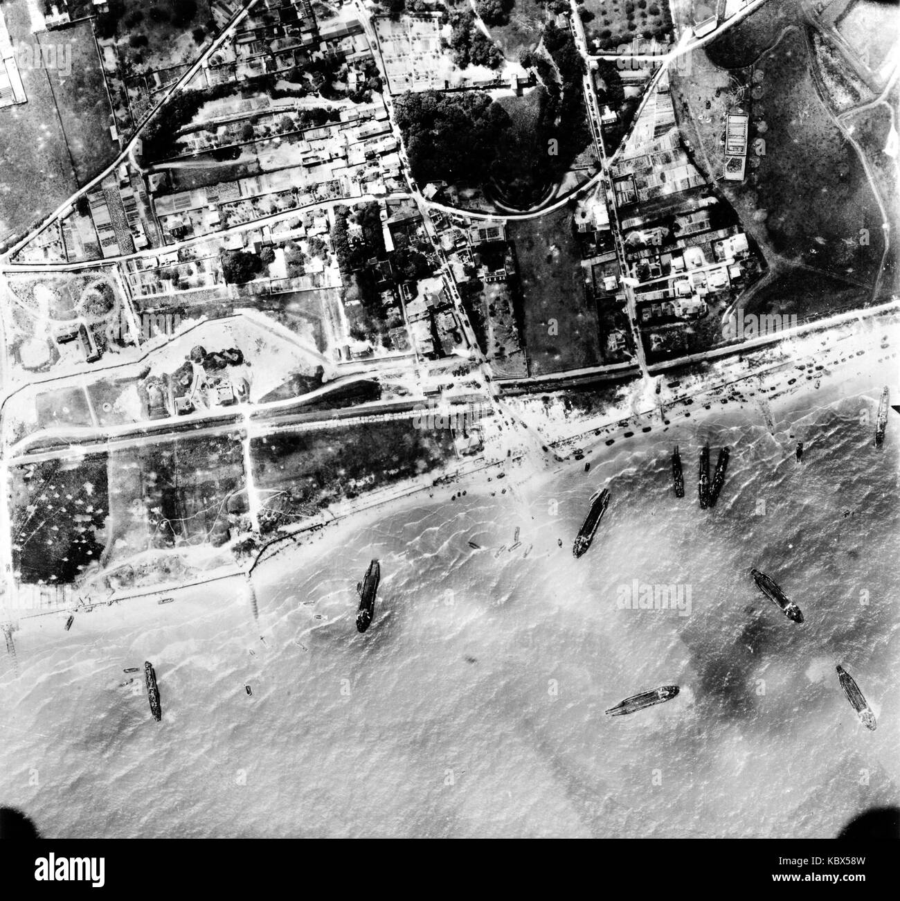 Photographie aérienne des bombardements alliés pendant la seconde guerre mondiale Banque D'Images