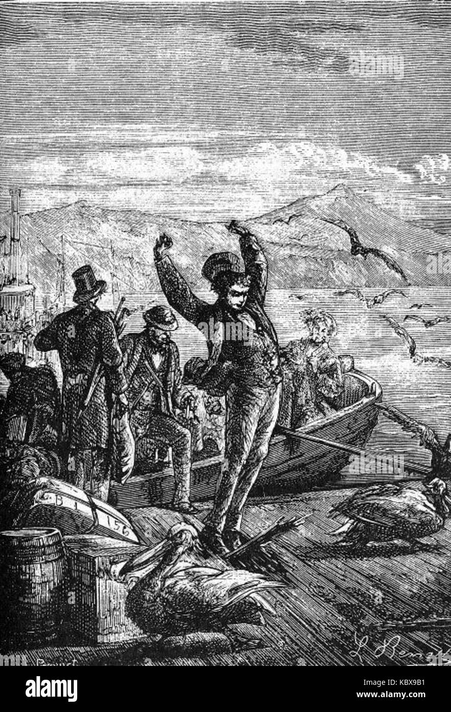 Illustrations d'Alphonse de Neuville et Léon Benett pour le roman de Jules Verne de 1873 « le tour du monde en quatre-vingts jours », dépeignant le voyage mondial du protagoniste Phileas Fogg sur un pari de 20 000 £. Banque D'Images