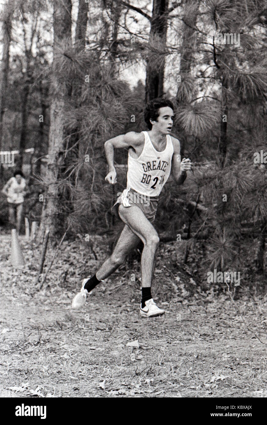 Alberto Salazar en compétition dans l'AUA 1979 cross-country. Banque D'Images