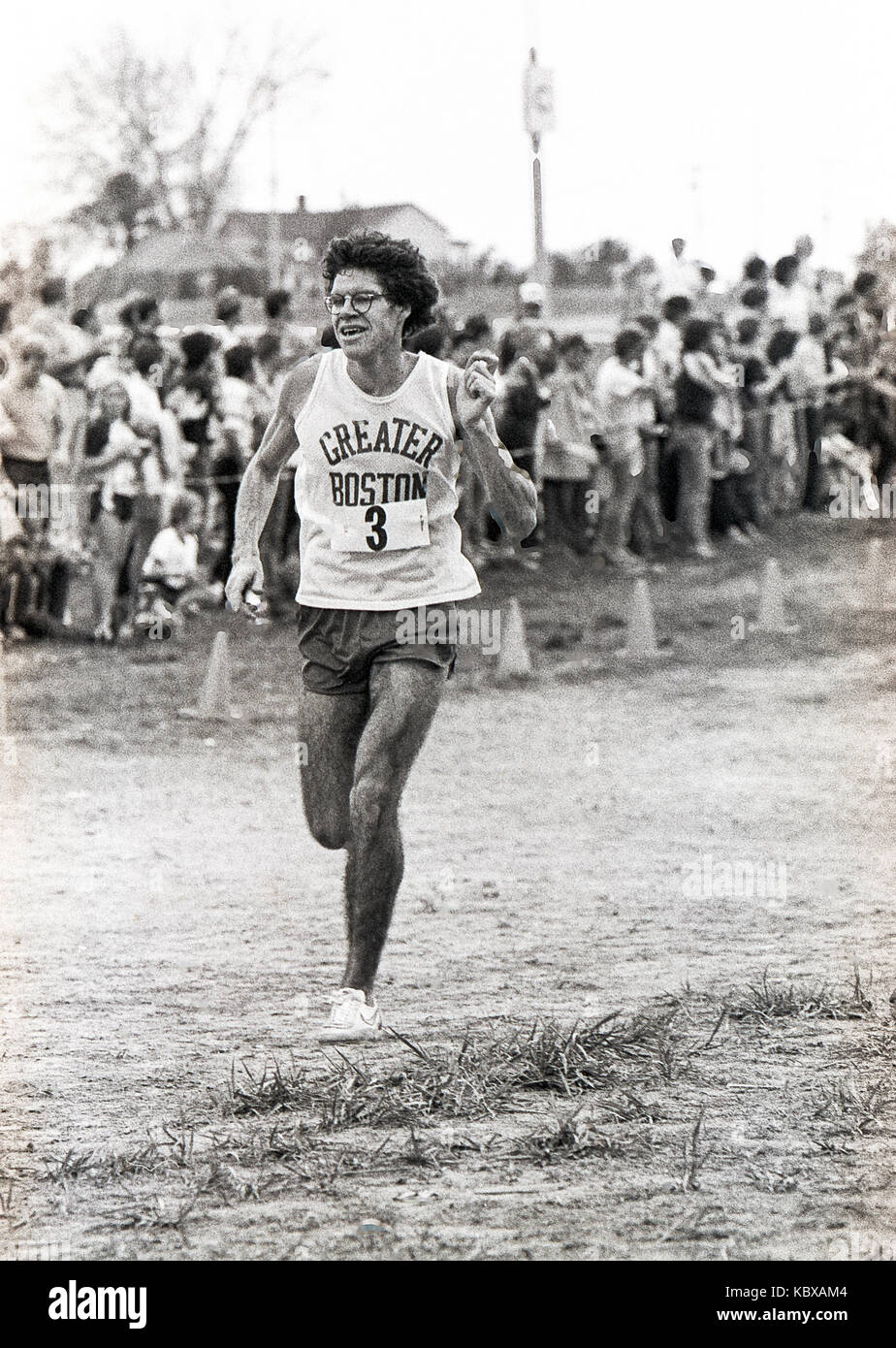 Dan dillon en compétition dans l'AUA 1979 cross-country. Banque D'Images