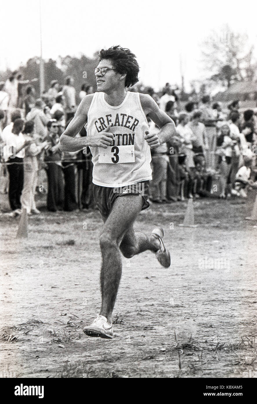 Dan dillon en compétition dans l'AUA 1979 cross-country. Banque D'Images