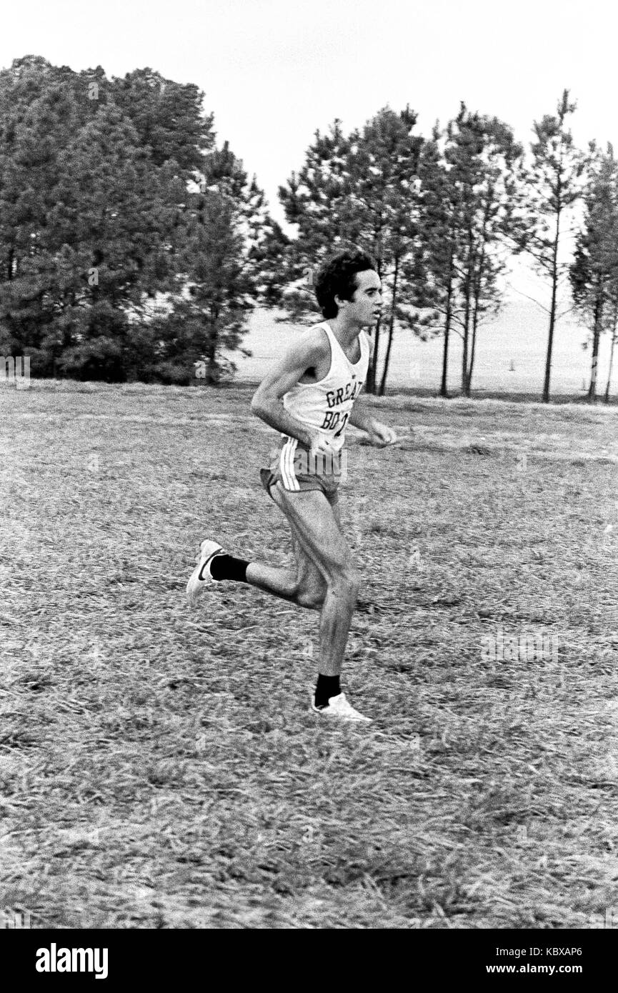 Alberto Salazar en compétition dans l'AUA 1979 cross-country. Banque D'Images