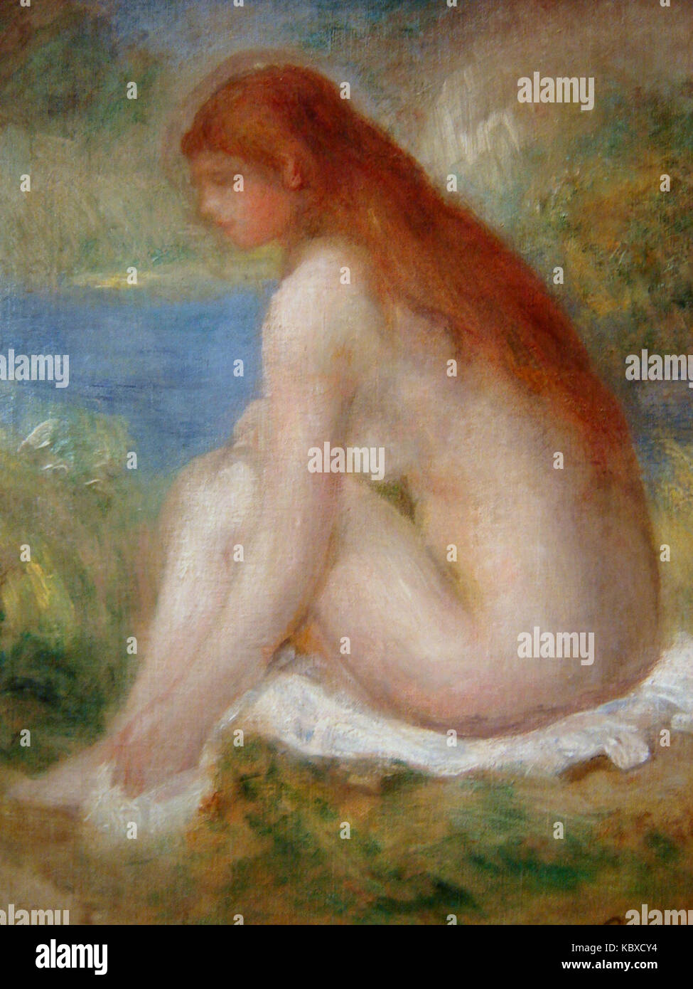 Mujer desnuda sentada Renoir Banque D'Images
