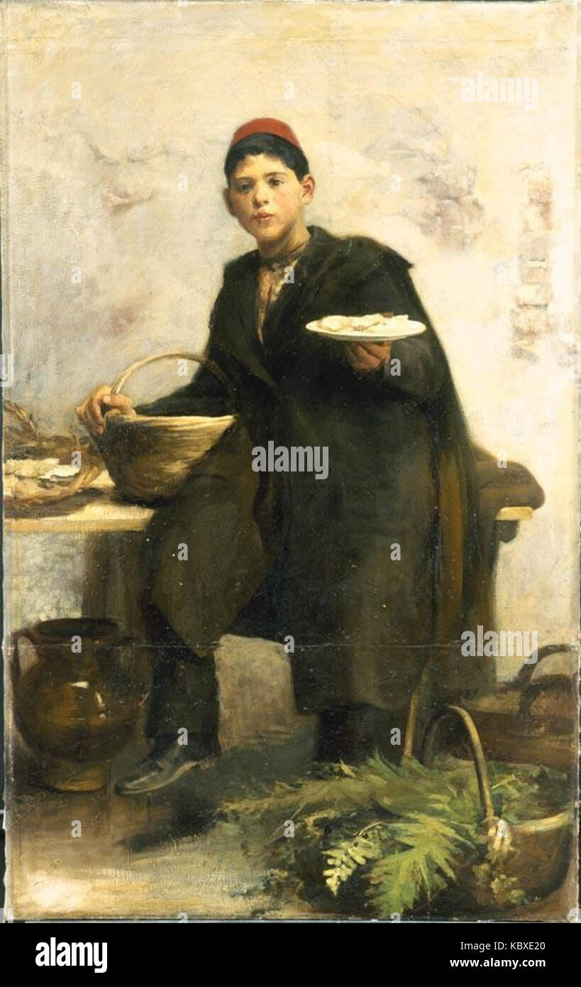 Cesare Tallone Le vendeur d'Huîtres Banque D'Images