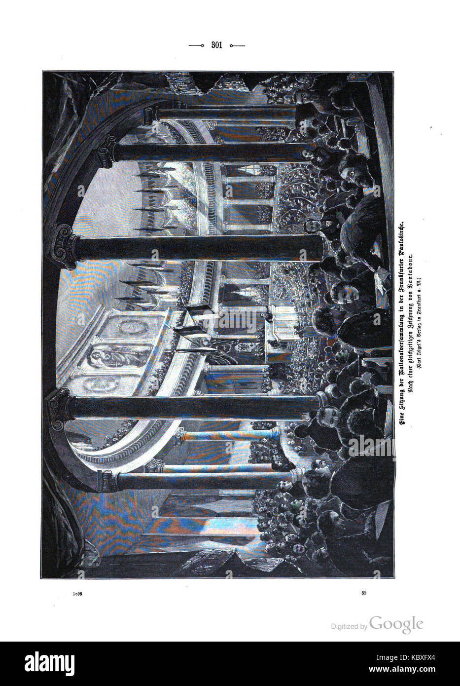 Une illustration historique de l'édition 1898 de 'Die Gartenlaube', un magazine allemand populaire. Cette œuvre reflète les tendances culturelles et artistiques de l'époque, donnant un aperçu de l'illustration européenne et des médias imprimés de la fin du XIXe siècle. Banque D'Images