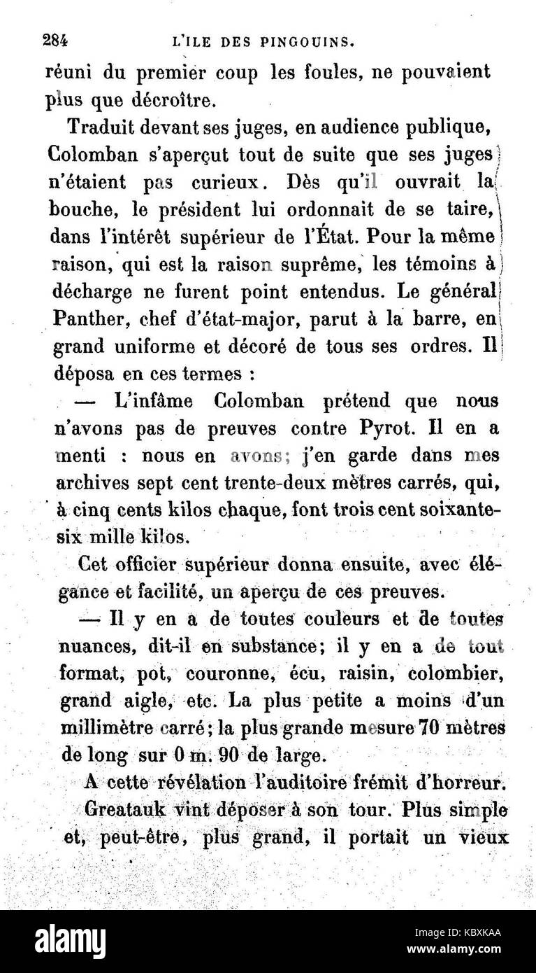 L'image, 'L'Iledesingouins', représente une colonie de pingouins, probablement sur une île éloignée, mettant en valeur l'habitat naturel des oiseaux dans un cadre écologique unique. Banque D'Images