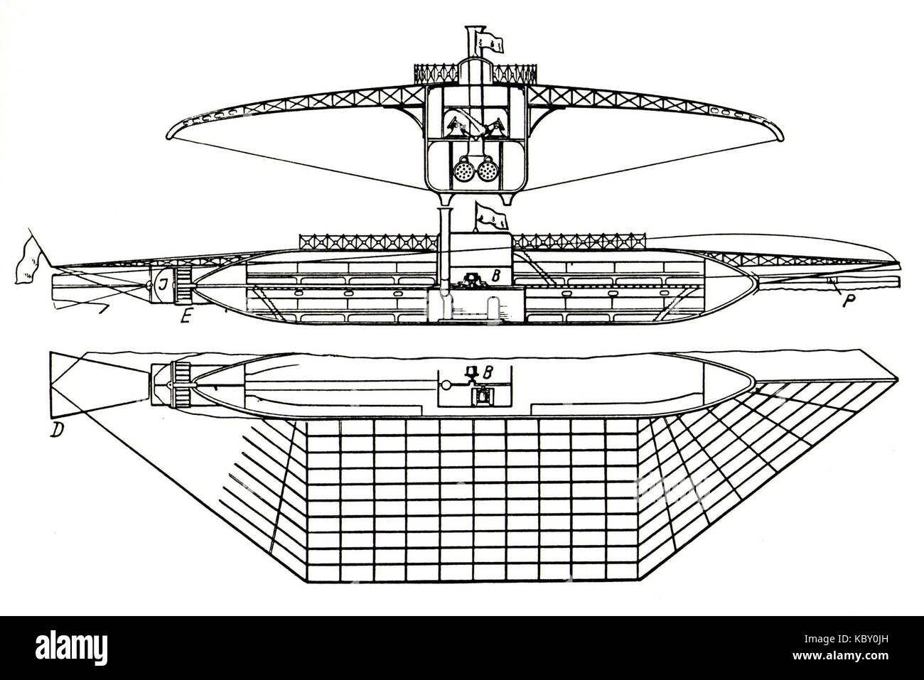 Du système de l'aéronautique N Teleshov (projet) 1864 Banque D'Images