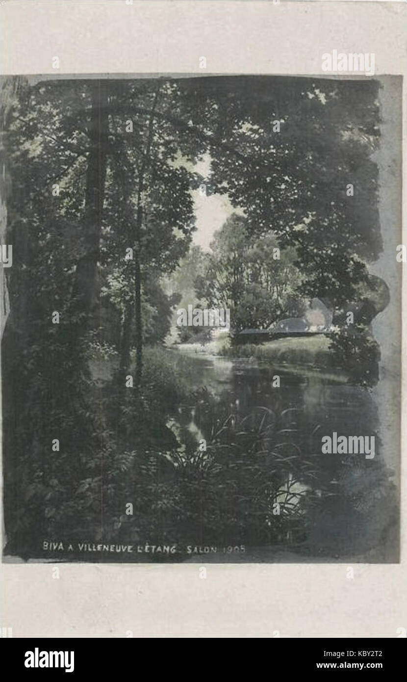 Henri Biva, Villeneuve l'Etang, le Salon 1905 Banque D'Images