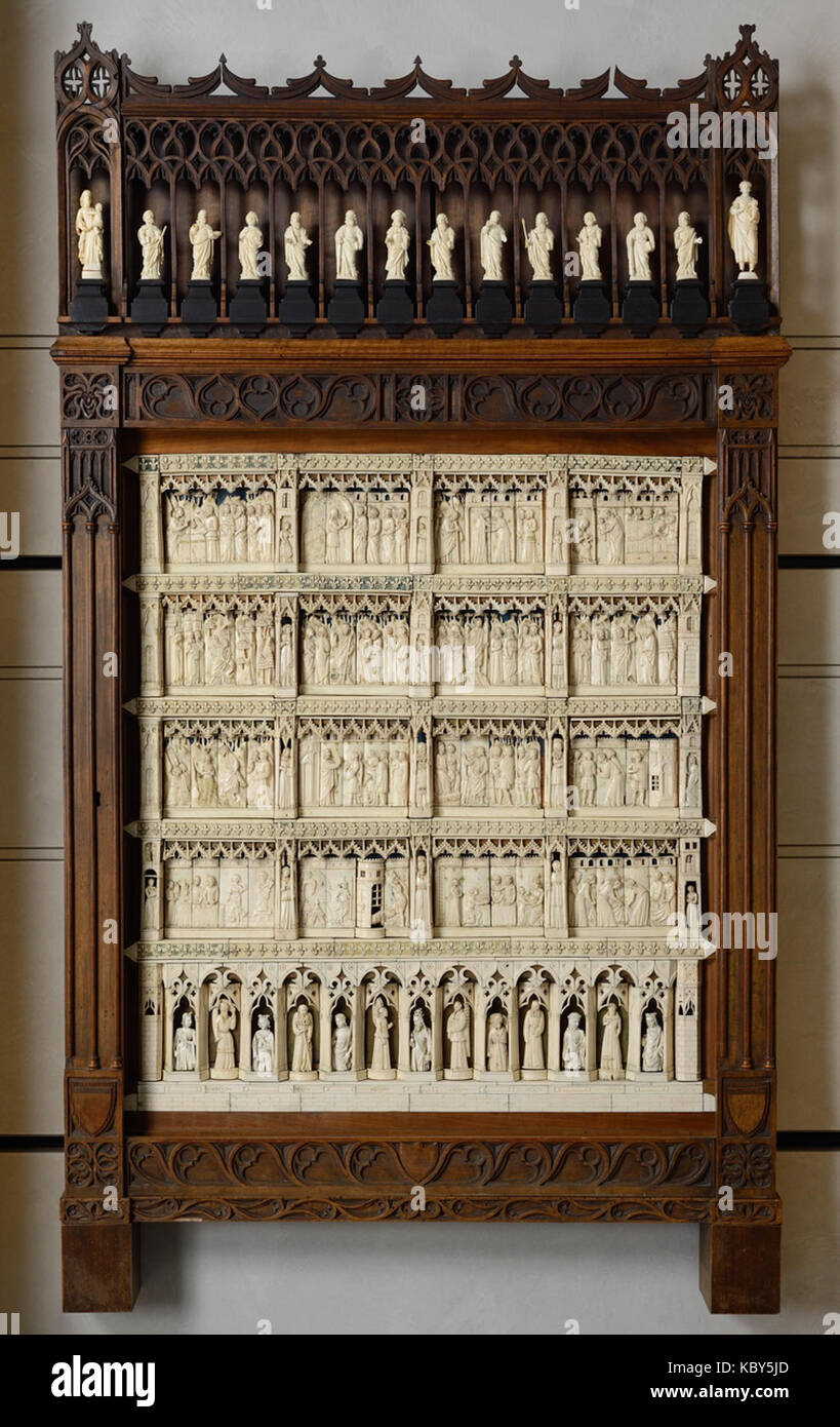 Retable, La Vie de Saint Jean Baptiste (version 1) L'Atelier des Embriachi (D 19991) Banque D'Images Retable, La Vie de Saint Jean Baptiste (version 1) L'Atelier des Embriachi (D 19991) Banque D'Images