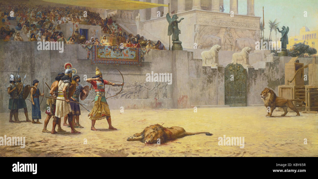 Frederick Arthur Bridgman, le détournement d'un roi assyrien. Huile sur toile. Sotheby's Banque D'Images