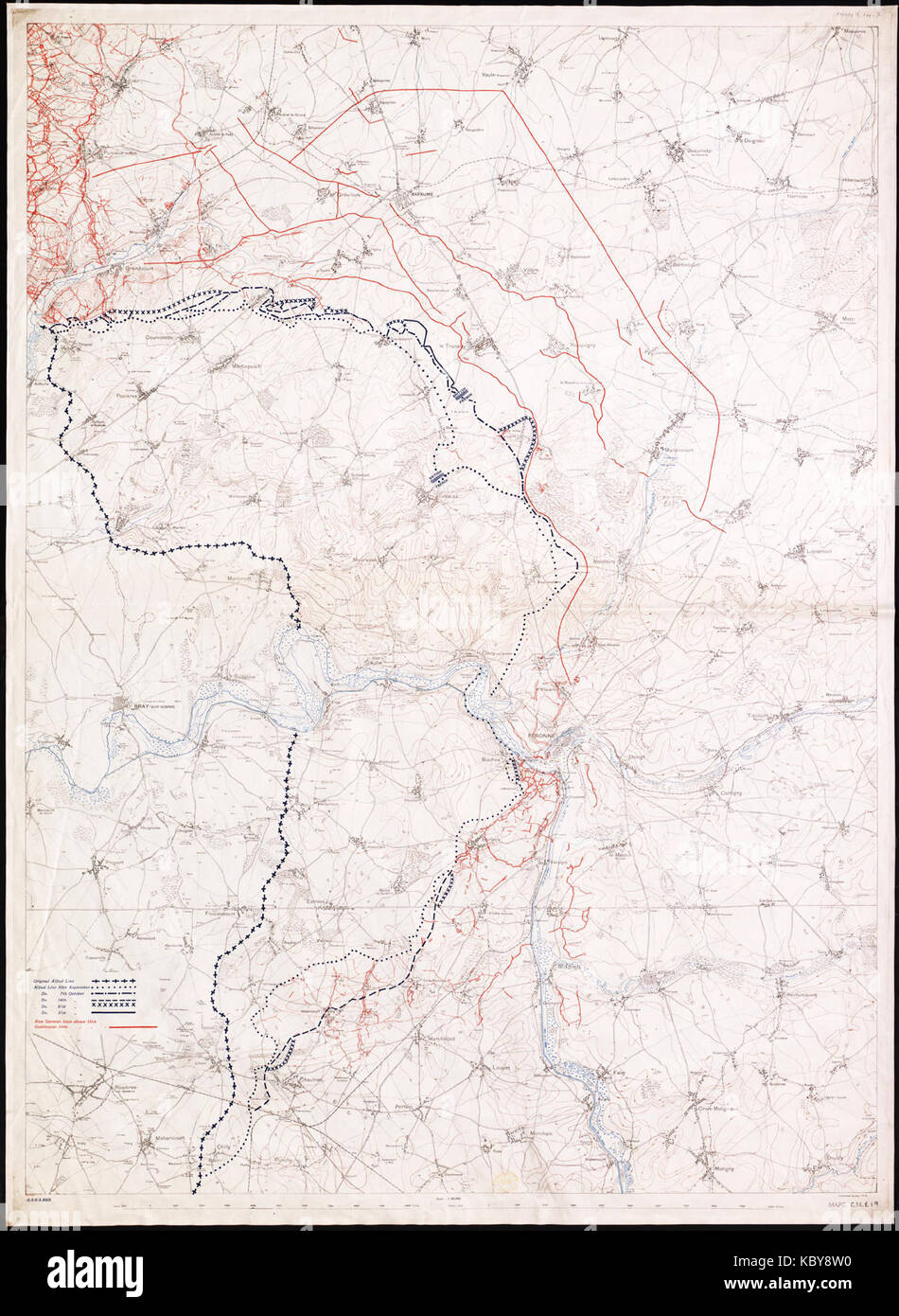 Carte de la Front de la Somme (3317) GSGS Automne 1916 Banque D'Images
