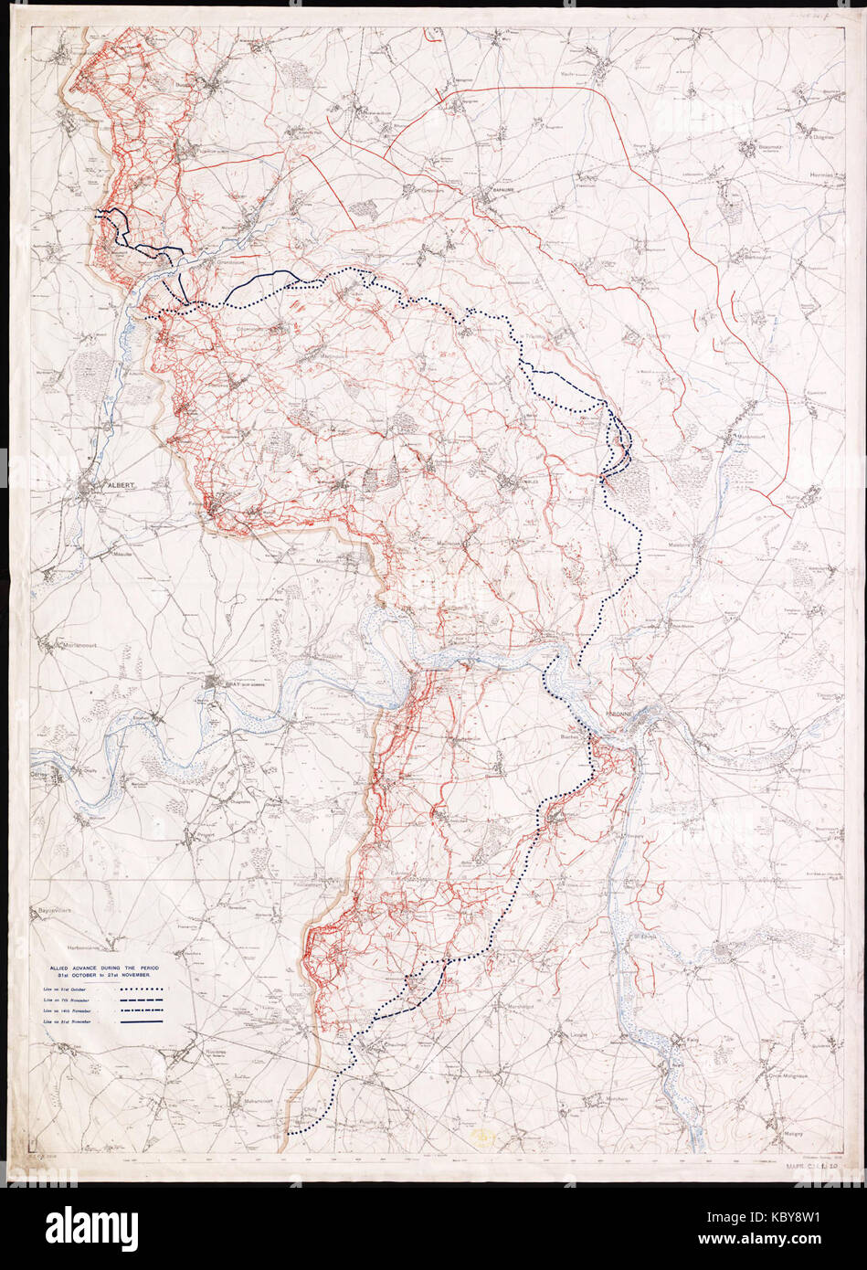 Carte de la Front de la Somme (3316) GSGS Automne 1916 Banque D'Images